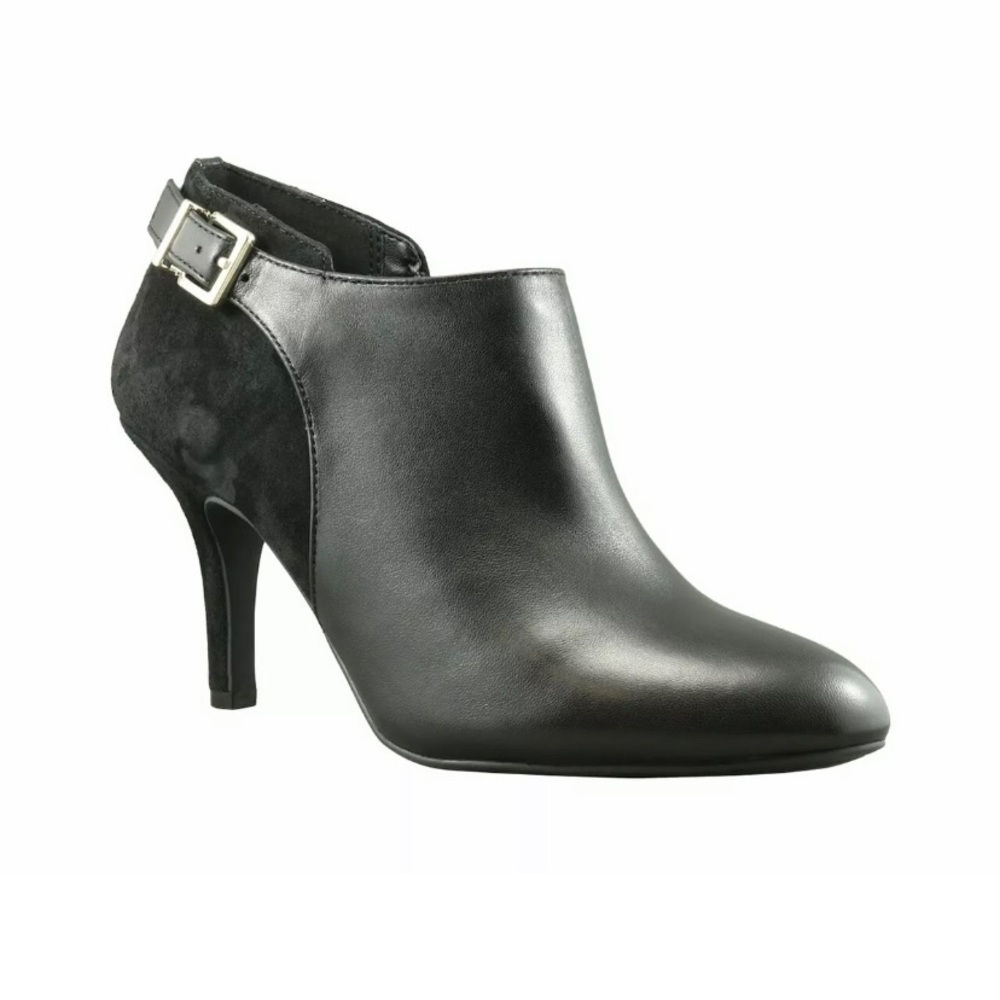 Essex Lane Jasmine Leather Buckle Ankle Pointed Shootie